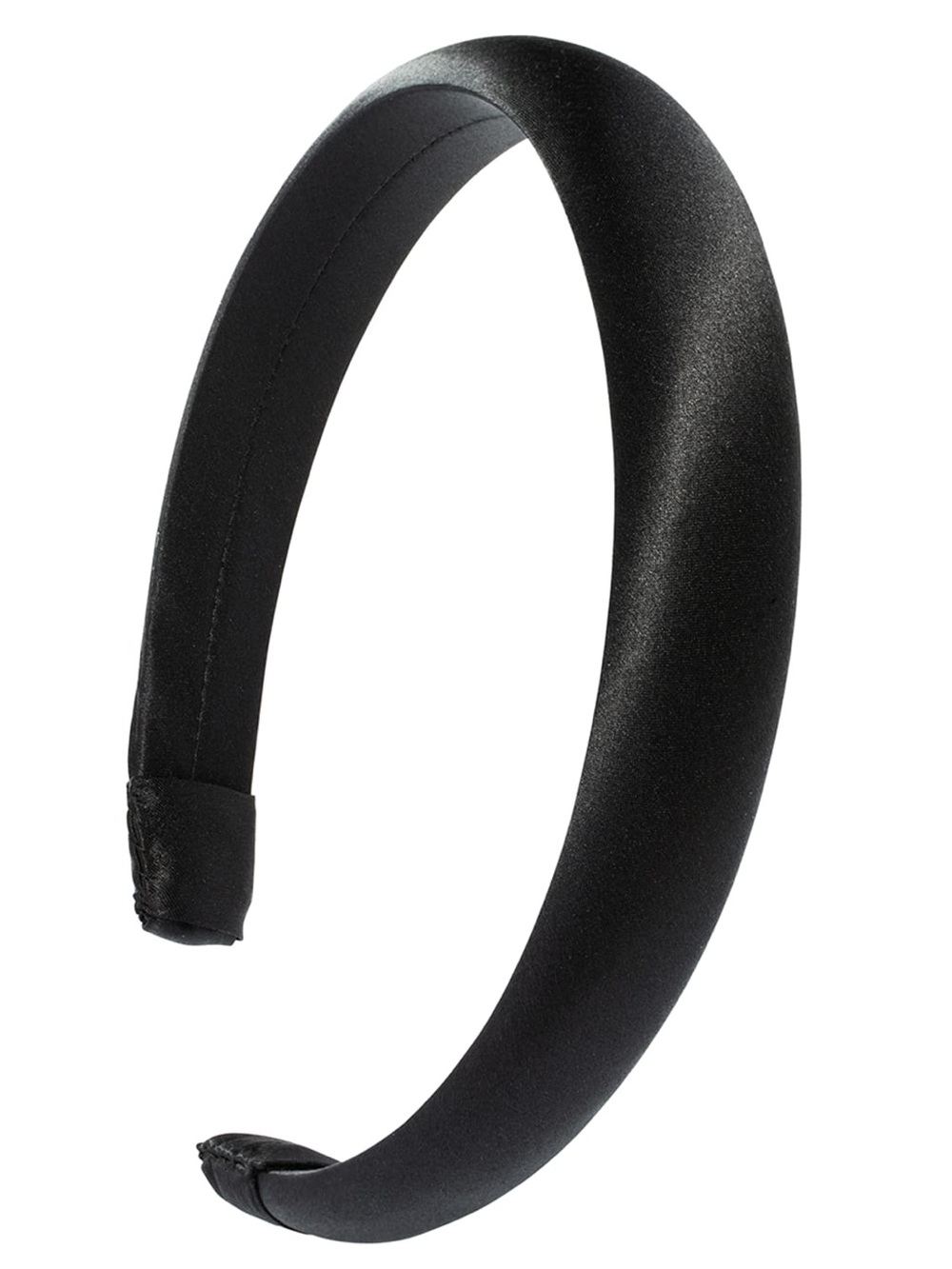 1" Padded Headband - Silk Charmeuse - Silk Charmeuse Black